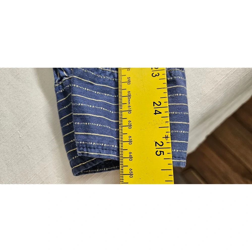 Lauren Ralph Lauren Denim Striped Button Up Shirt Blue White XL Womens